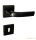 Modern square door handle in black with springs