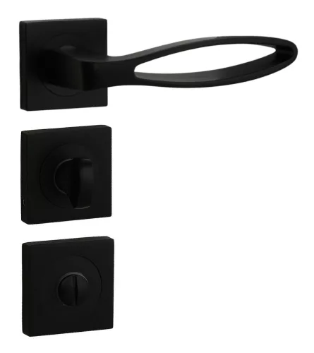 Rozetă pătrată ovală Neagră WC