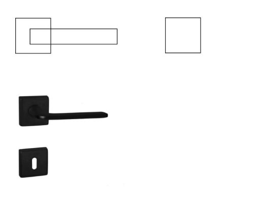 Milly (Oregon) Quadratisches Muster schwarze farbe BB Knopf/Türknauf