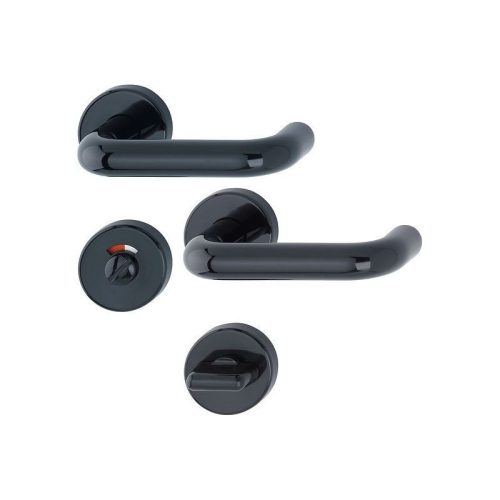 Plastic Round Door Handle Black color WC Lockable