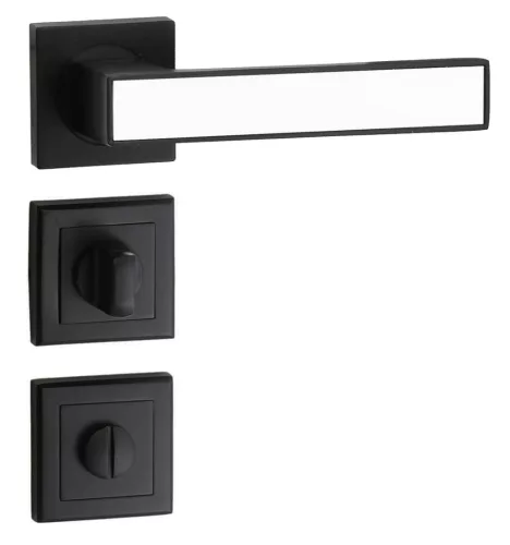 Boxer Rozetă pătrată Negru cu inserție alb strălucitor WC