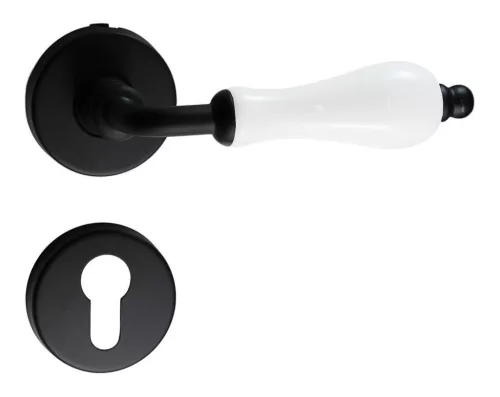 Samoha-Diána Körrozettás Fehér Porcelán Betétes Fekete PZ