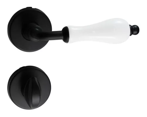 Samoha-Diána Körrozettás Fehér Porcelán Betétes Fekete WC