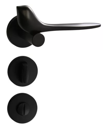 WC cu Rozetă rotundă Birdy „G01” neagră