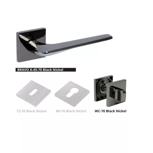 WC BUSSARE CLASSIC Bravo Square A-45-70 Nichel Negru