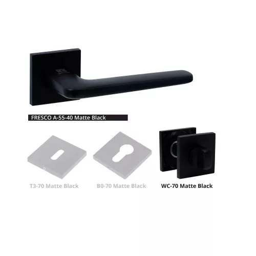 WC BUSSARE CLASSIC Fresco Square A-55-70 Negru Mat