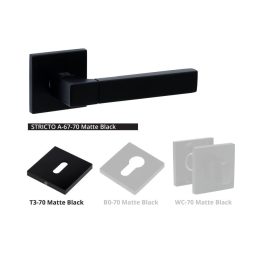   Rozeta kwadratowa BUSSARE CLASSIC Stricto A-67-70 Czarny matowy BB