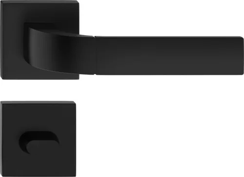 FOKS ajtóajtókilincs négyzet alakú rozettás K - fekete WC