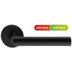   NOVA SMART ajtókilincs kerek rozettás fekete - JOBBOS, Csak kilincs felső rozettán