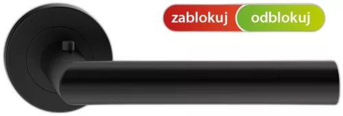 NOVA SMART ajtókilincs kerek rozettás fekete - JOBBOS, Csak kilincs felső rozettán