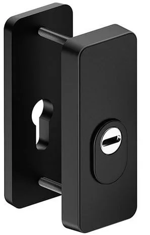 ATLAS kilincshez való kültéri ajtófedél fekete 88 mm-es ajtókhoz Cilindervédővel kicsi