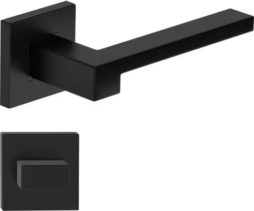 SAPHIRE ajtóajtókilincs szögletes rozettás fekete WC