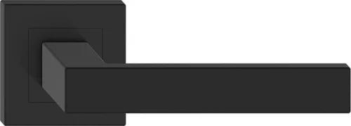 TOPAZ ajtóajtókilincs szögletes rozettás rozsdamentes acél - fekete Csak kilincs felső rozettán