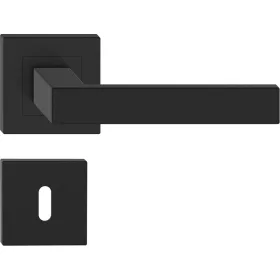   TOPAZ ajtóajtókilincs szögletes rozettás rozsdamentes acél - fekete BB