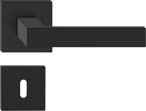 TOPAZ ajtóajtókilincs szögletes rozettás rozsdamentes acél - fekete BB