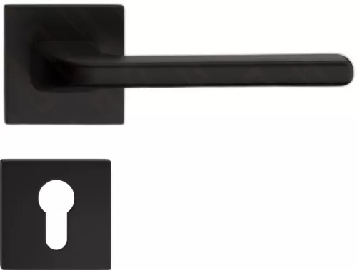 DIVA/DISCO nyél szögletes K rozettás - FIT rozettás 6mm fekete PZ