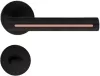ELEGANZA/ELEGANT ajtókilincs kerek talpú R - 6mm-es talpú FIT fekete díszbetét réz színű WC