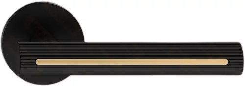 ELEGANZA/ELEGANT ajtókilincs kerek rozettás R - FIT rozettás 6mm fekete díszes arany betéttel Csak