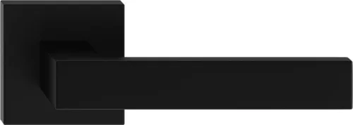 QUBIK ajtókilincs szögletes K-rozettás fekete Csak kilincs felső rozettán