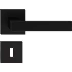 QUBIK ajtókilincs szögletes K-rozettás fekete BB
