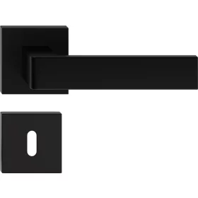 RUMBA ajtókilincs szögletes K-rozettás fekete BB