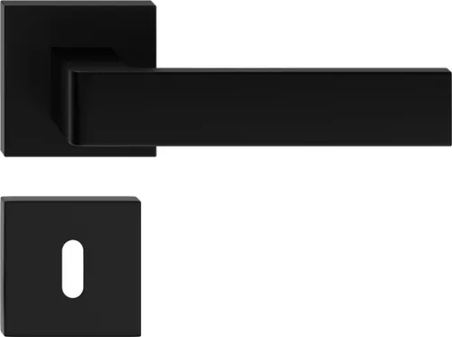 RUMBA ajtókilincs szögletes K-rozettás fekete BB