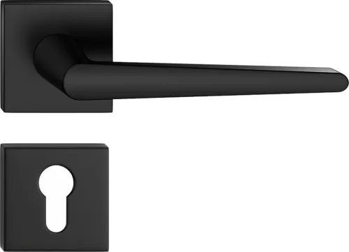 ARROW ajtóajtókilincs négyzet alakú Q-rozettás fekete - CORONA PREMIUM PZ