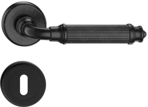 ARIA ajtókilincs kerek rozettás R CLASSIC fekete - CORONA PREMIUM BB