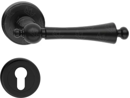 CENTURY ajtókilincs kerek rozettás R CLASSIC fekete - CORONA PREMIUM PZ