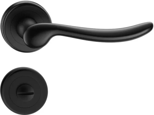 CLASSICA ajtókilincs kerek rozettás R CLASSIC fekete - CORONA PREMIUM WC