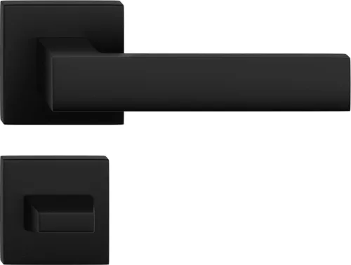 CUBE ajtóajtókilincs szögletes rozettás fekete WC