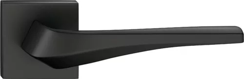 FLOW ajtókilincs szögletes Q rozettás fekete - CORONA PREMIUM Csak kilincs felső rozettán