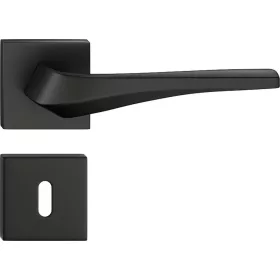   FLOW ajtókilincs szögletes Q rozettás fekete - CORONA PREMIUM BB