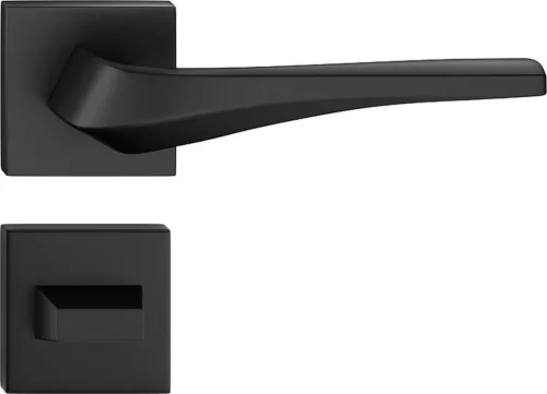 FLOW ajtókilincs szögletes Q rozettás fekete - CORONA PREMIUM WC