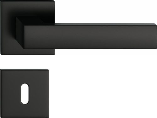 FOCUS ajtóajtókilincs négyzet alakú rozettás Q SLIM vékony fekete - CORONA PREMIUM BB