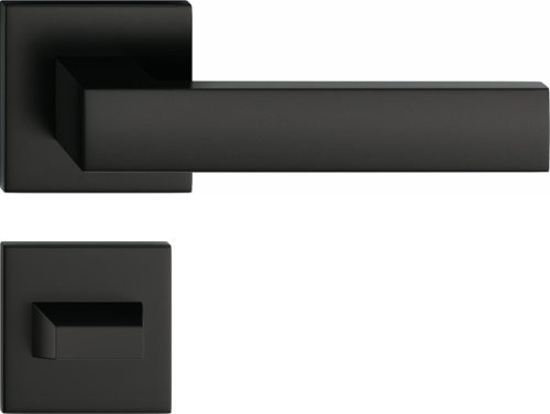 FOCUS ajtóajtókilincs négyzet alakú rozettás Q SLIM vékony fekete - CORONA PREMIUM WC