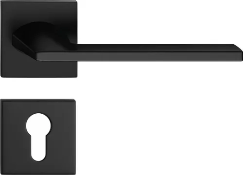 HARMONY ajtóajtókilincs szögletes rozettás Q SLIM fekete - CORONA PREMIUM PZ