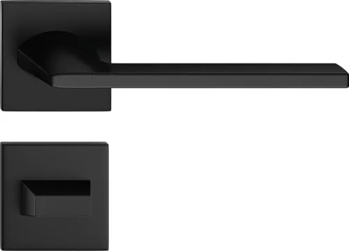 HARMONY ajtóajtókilincs szögletes rozettás Q SLIM fekete - CORONA PREMIUM WC
