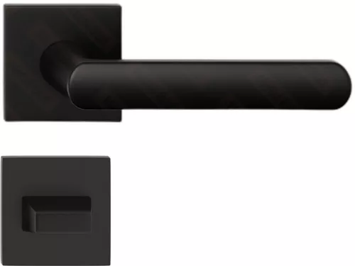 LUNA ajtóajtókilincs négyzet alakú rozettás Q SLIM vékony fekete WC