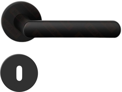 LUNA ajtóajtókilincs kerek rozettás R SLIM vékony fekete BB