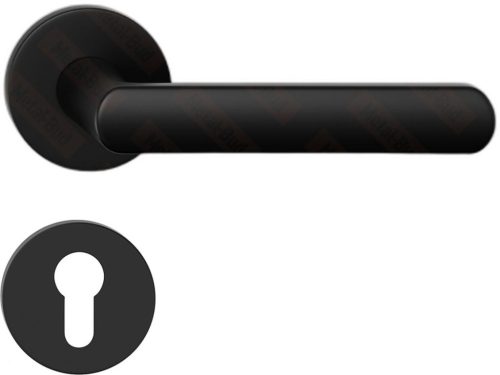 LUNA ajtóajtókilincs kerek rozettás R SLIM vékony fekete PZ