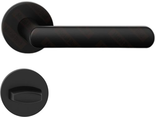 LUNA ajtóajtókilincs kerek rozettás R SLIM vékony fekete WC