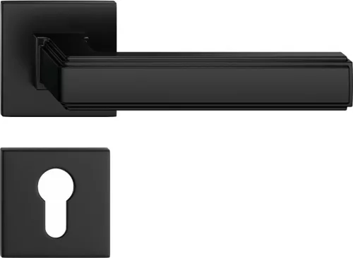 ROYAL ajtóajtókilincs szögletes rozettás Q SLIM fekete - CORONA PREMIUM PZ