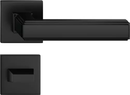 ROYAL ajtóajtókilincs szögletes rozettás Q SLIM fekete - CORONA PREMIUM WC