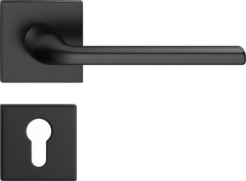 SCANDI ajtóajtókilincs négyzet alakú rozettás Q SLIM vékony fekete - CORONA PREMIUM PZ