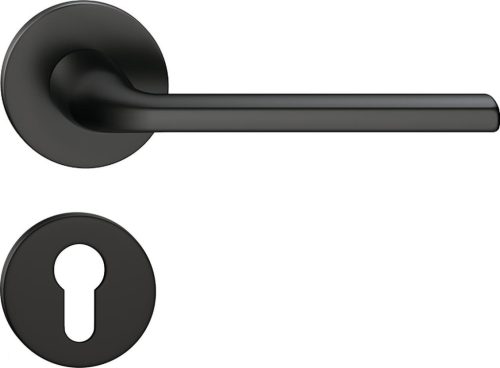 SCANDI ajtókilincs kerek rozettás R SLIM vékony fekete - CORONA PREMIUM PZ