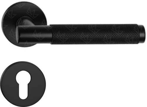 TIME ajtókilincs kerek rozettás R SLIM fekete - CORONA PREMIUM PZ