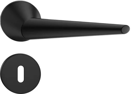 UNICA ajtókilincs kerek rozettás R SLIM vékony fekete - CORONA PREMIUM BB