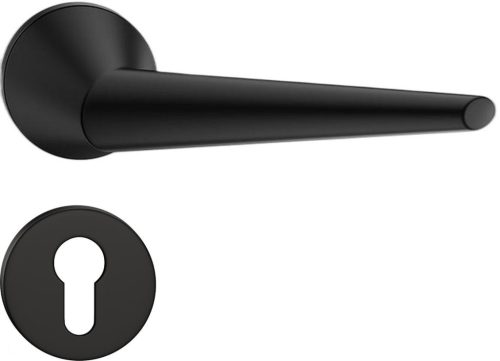 UNICA ajtókilincs kerek rozettás R SLIM vékony fekete - CORONA PREMIUM PZ