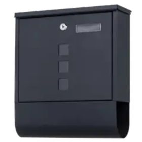 Cutie poștală Start Design negru cu suport pentru ziare